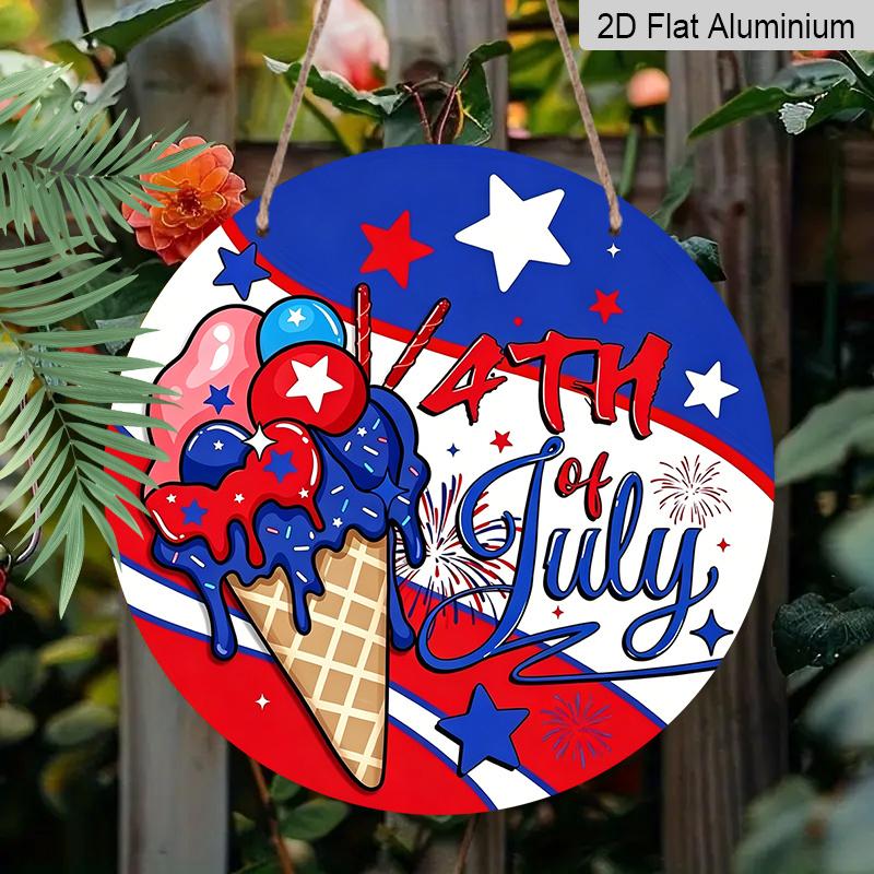 

2D Flat Aluminum Wall Hanging in The Style of The 250th Anniversary of The Founding of The United States, Available in Various Sizes with An Ice 20*20cm
