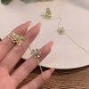 Shiny Crystal Butterfly Korean Ear Cuff Clip Lovely Earrings for Women Fashion Tassel Chain Flower Stud Earrings Wedding