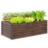 Raised Garden Bed with Open Bottom and Rounded Edges, 180x90x57.5 Cm, Dark Brown