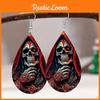 Halloween Horror Themed Skull Pumpkin Pattern Women Earrings For Use Cosplay