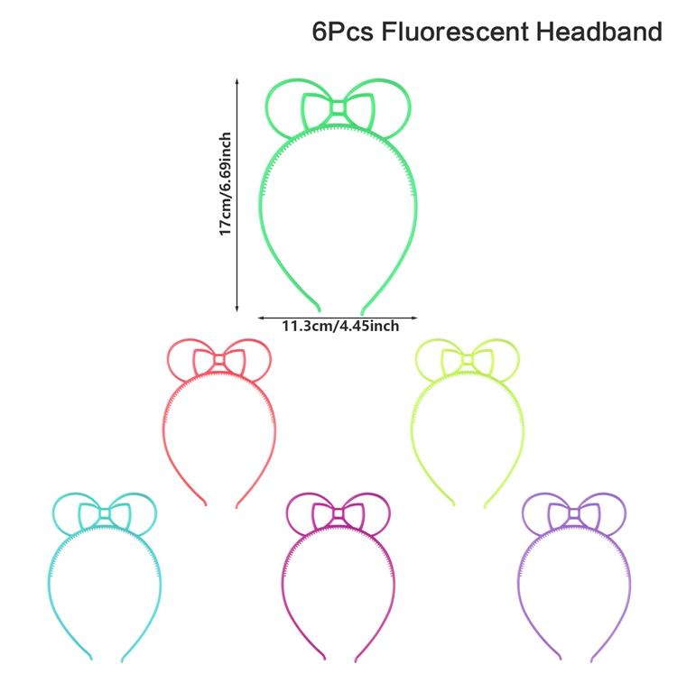 

Флуоресцентная повязка на голову с цветком, светящийся обруч для волос, светящийся в темноте, реквизит для вечеринок, фотобудка, детский день рождения, свадьба, декор