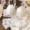 Japanese Sweet Girly Wireless Bra Set, Push Up Anti-Sag Corrective Small Bust Teen Girls Lingerie Set