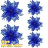 100pcs Glitter Artifical Christmas Flowers Mreey Christmas Tree Decoration Happy New Year Ornaments Xmas Fake Flowers natal