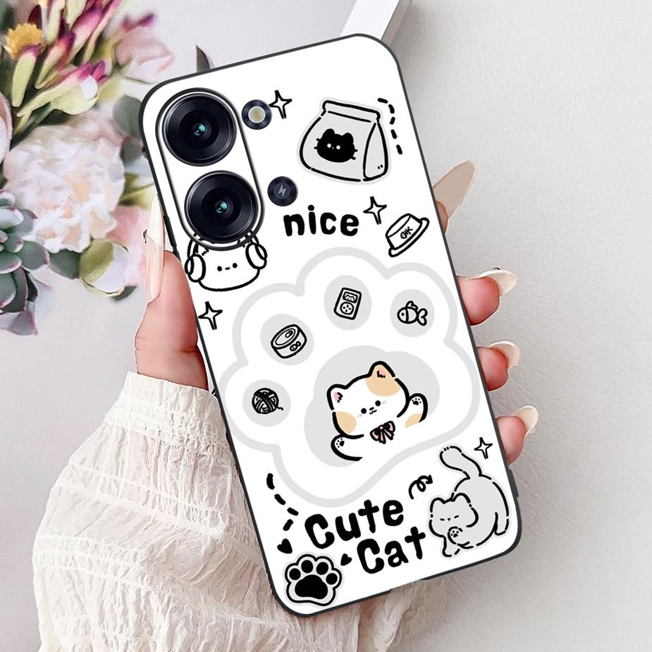 Für Itel P40 Plus Hülle P683L Niedliche Katze Glückskarpfen Bemalte Abdeckung Weiche Silikon Handyhülle Für Itel P40 P 40 P662L ItelP40 P40+ Taschen