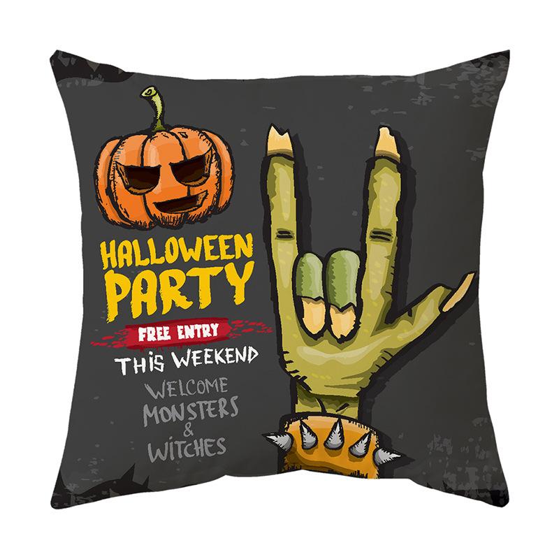 Cushion Pillow Halloween Print Pillow Cover Cushion Peach Skin Short Plush Cushion