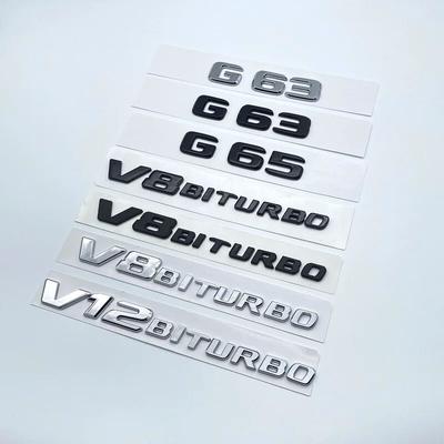 2017 Plochá písmena G63 G65 V8 Biturbo V12 Biturbo znak pro Mercedes Benz AMG W463 Boční blatník auta Štítek s logem