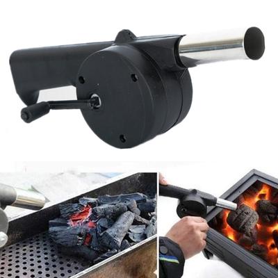 1 soplador manual portátil para exteriores, mini ventilador de mano, adecuado para barbacoa, picnic, camping, soplador de combustión de carbón, negro