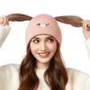 Pinch Ears Will Ring Knitted Hat Women Autumn Winter Windproof Warm Embroidered Dog Wool Hat