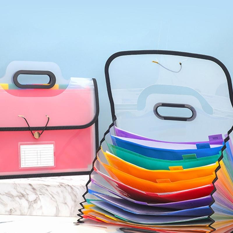 13 Fächer Erweiterungsmappe mit Griff, Wasserdichte Dokumenten-Organizer-Tasche, Fassungsvermögen 1000 Blatt Papier im Letter-Format