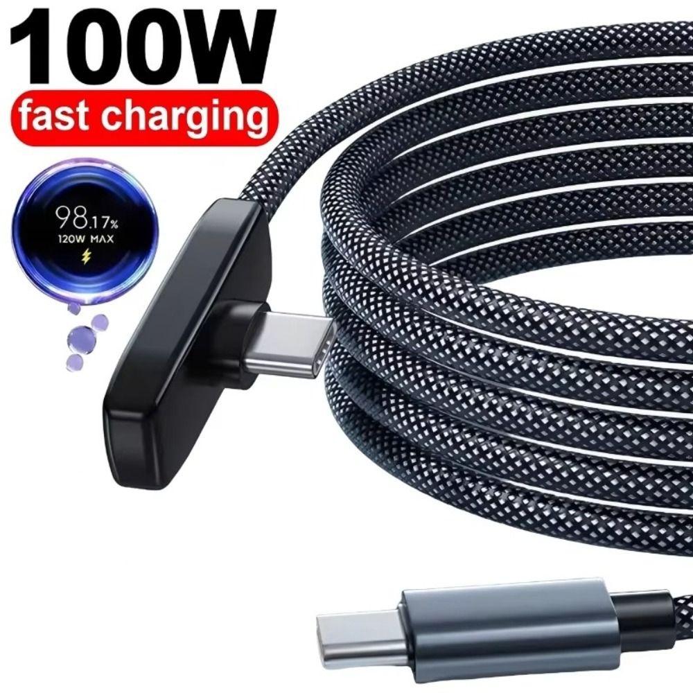Right Angle 100W Super Charging Cable 90 Degree Data Transfer Cables New Type C Cable