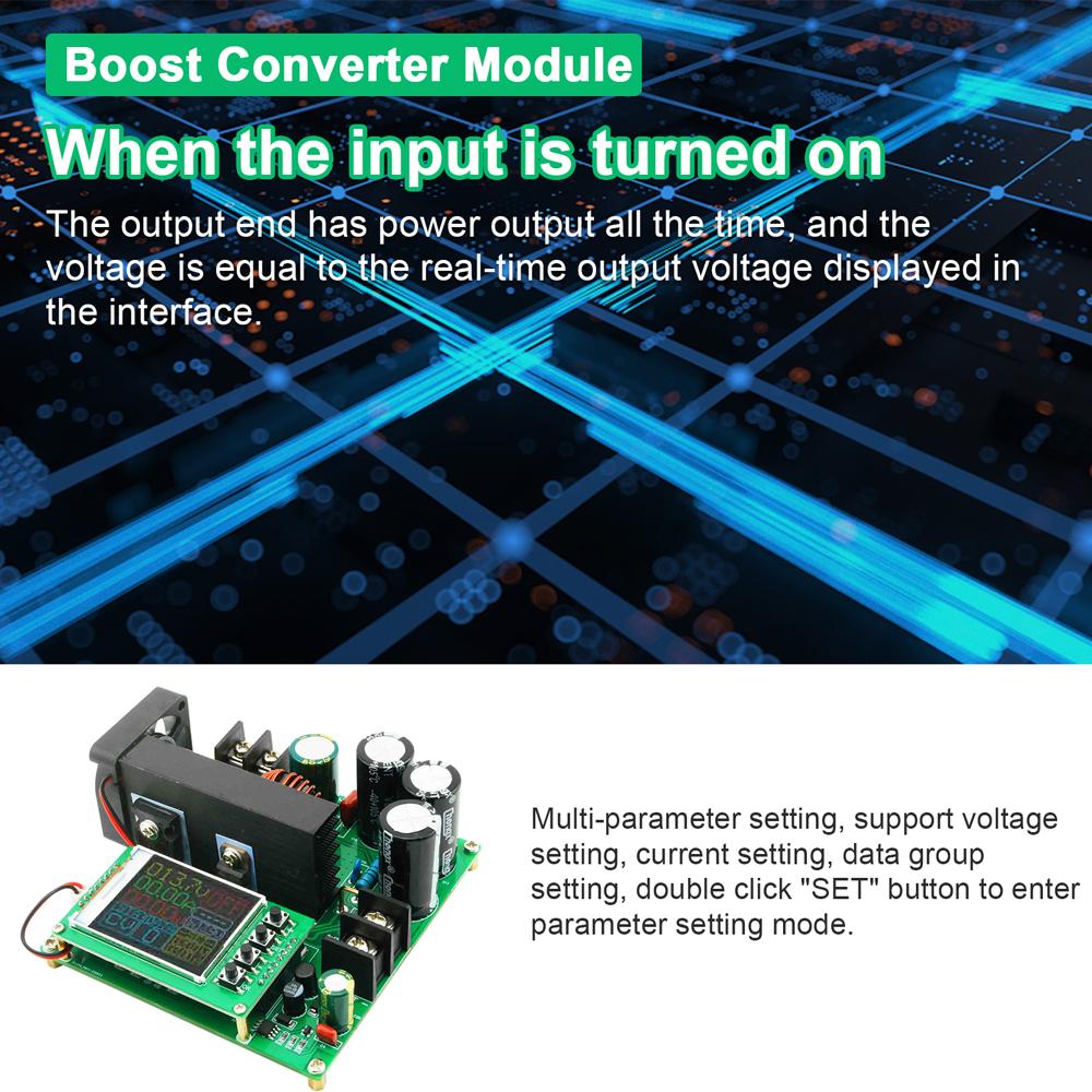 900W Boost Converter Constant Current Constant Voltage Module DC9 60V Input DC10 120V Output Max 15A Current High