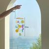 1pc Fresh And Simple Seashell Wind Chime Decoration Minimalist Pastoral Style Living Room Study Balcony Decoration Pendant, Outdoor Rainbow Wind
