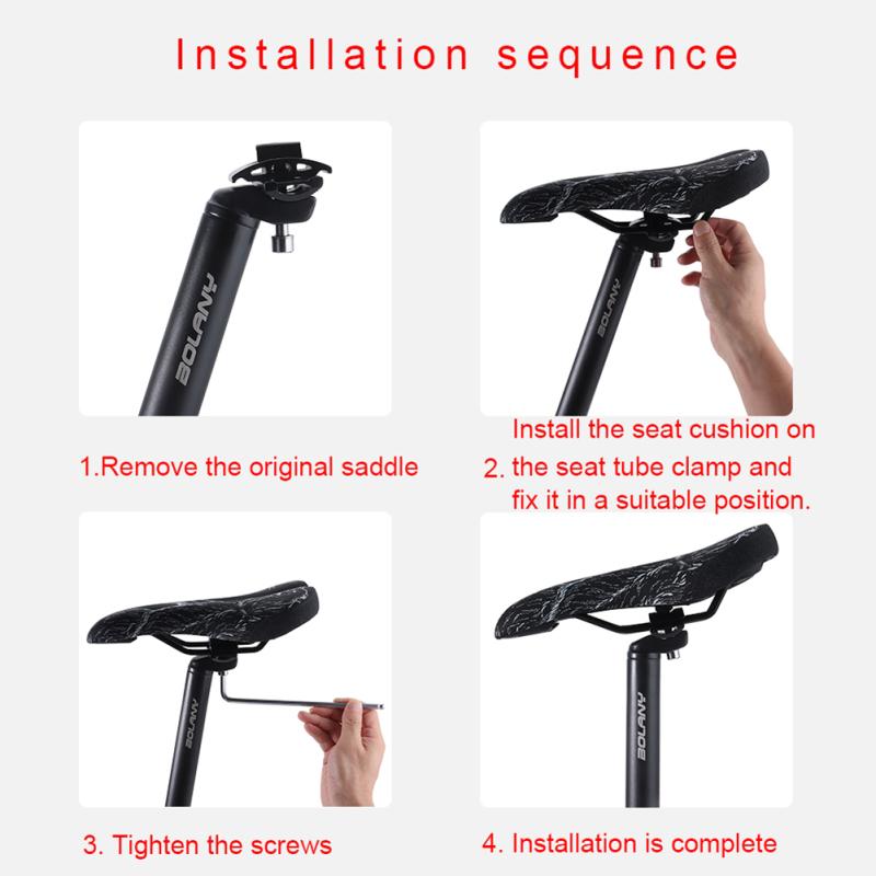 Mountain Bike Seat Cushion Ergonomic Hollowed Comfortable Breathable Waterproof Shock Absorption