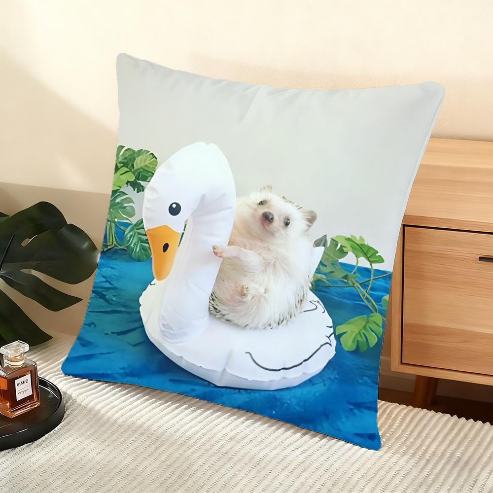 Cute Hedgehog Cushion Cover Soft Short Plush Pillow Cover Smooth Cozy Texture Aesthetic Cushion Case Home Decor