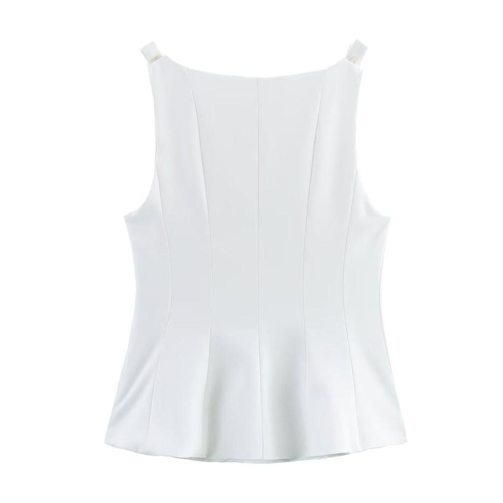 2025 Summer European & American Bow-Accent Hem Skirt & Vest Set