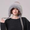 Winter Retro Big Fur Collar Fur Ball Knitted Hat Women's Outdoor Windproof Face Protection Hat
