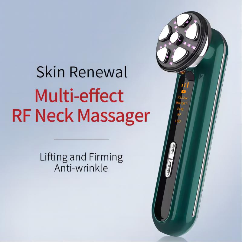 

Microcurrent Facial Device Face Lifting Machine Neck Skin Tighten Massager LED Light Therapy Vibration Rejuvenation Beauty Tool білий