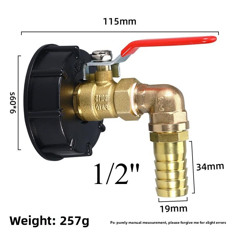 IBC Tank Brass Tap Adapter S60X6 Thread 10mm Garden Hose Connect Faucet Tank 1000 Liter IBC Tank Valve Fitting