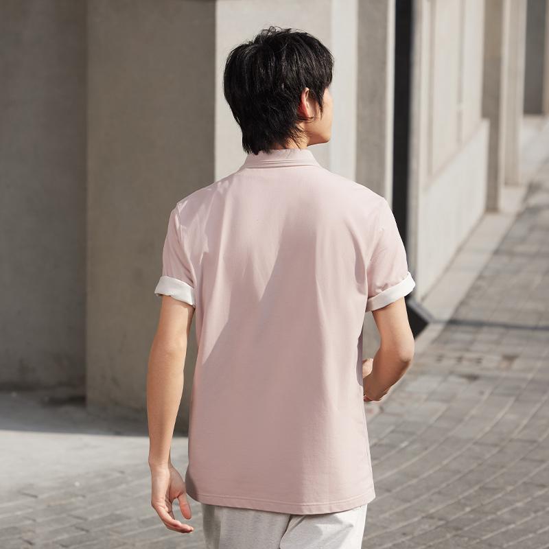 Li-Ning Quick-Dry Cool Antibacterial Breathable Polo Shirt Men Tops Chinaware-Pink APLU241-3