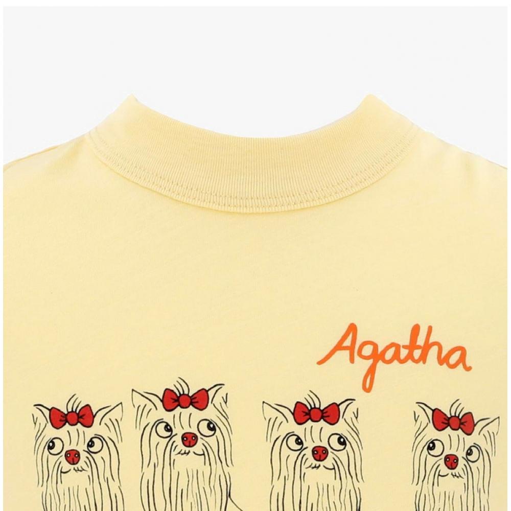 Mini Rodini 2472014323  Agatha DogS Sp SS Tee  Agatha Dog Print Children S Short Sleeve Tee