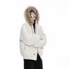 ICH MODE Women's Hooded Down Jacket with Fur Collar