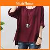 Camicia Casual Vintage da Donna in Cotone e Lino Larga a Maniche Lunghe per uno Stile Senza Sforzo