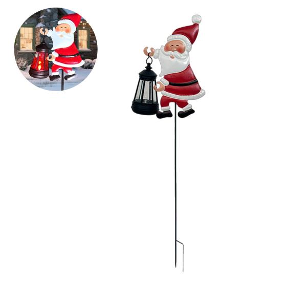 Lawn Decorative Light Solar Santa Claus Watering Can LED Light Solar Powered Outdoor Waterproof Christmas Pathway Decoration