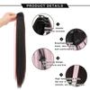 Long Straight Claw Clip Ponytail Brown Black Mixed Pink Synthetic Ponytail Ponytail Wig for Women