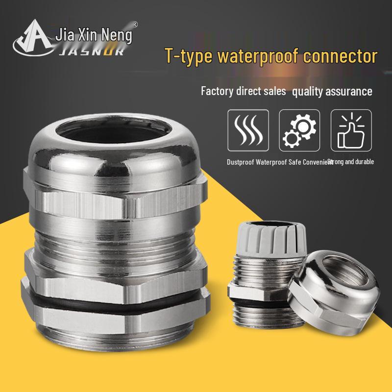 Waterproof Metal Wire Cable Connector with Lock Nut Gland, PG Sealing, M18/M12 Entry Hole.