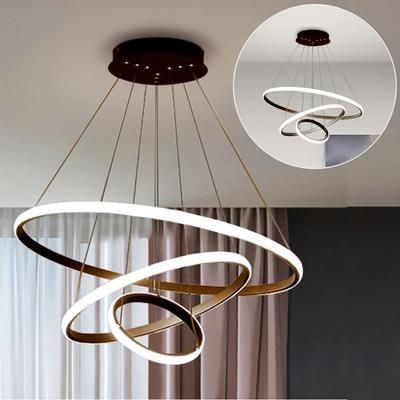 Rings Circle Ceiling Hanging Modern Luxury LED Chandelier Pendant Lights Nordic Home Light Suspensions Luminaire Home Decoration