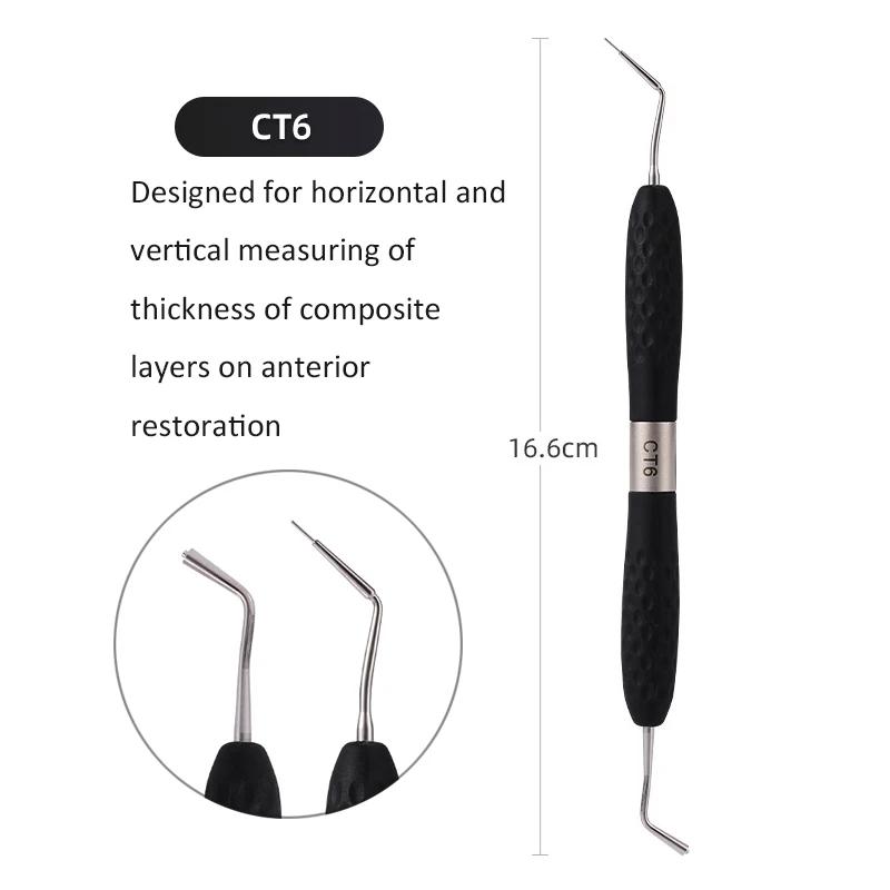 7Pcs/Set Dental Resin Filler Set Plastic Dresser With Silicone Handle Aesthetic Restoration Kit For Resin Knife Spatula Tool
