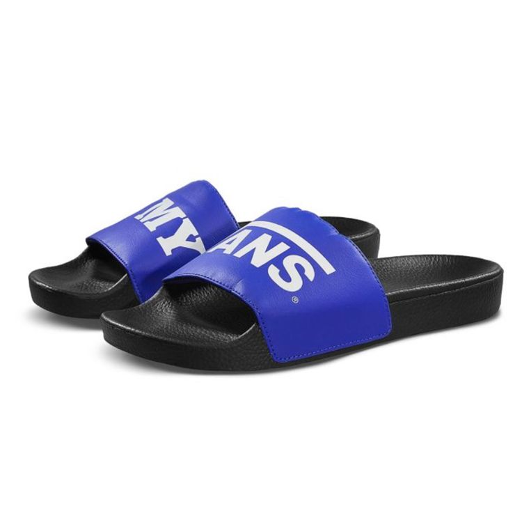 Vans Slide-On Comfortable Versatile Rubber Sole Slide Sandals Men Sandals Blue Black VN0A45JEVGG
