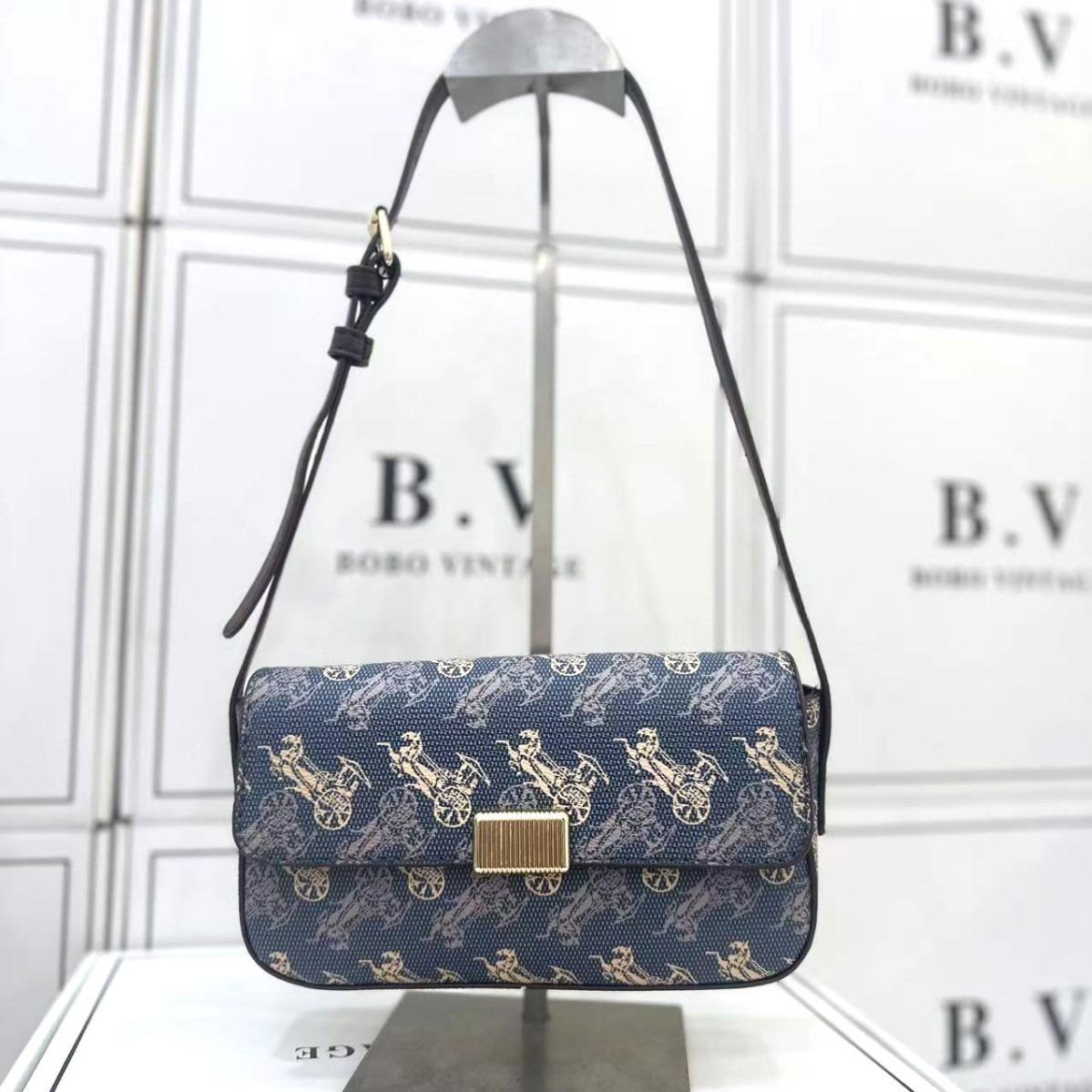 

Fashion Versatile Simple Carriage Print Bag Designer High-Quality Underarm 2025 Women s Single Shoulder Crossbody Bag peacock синього кольору