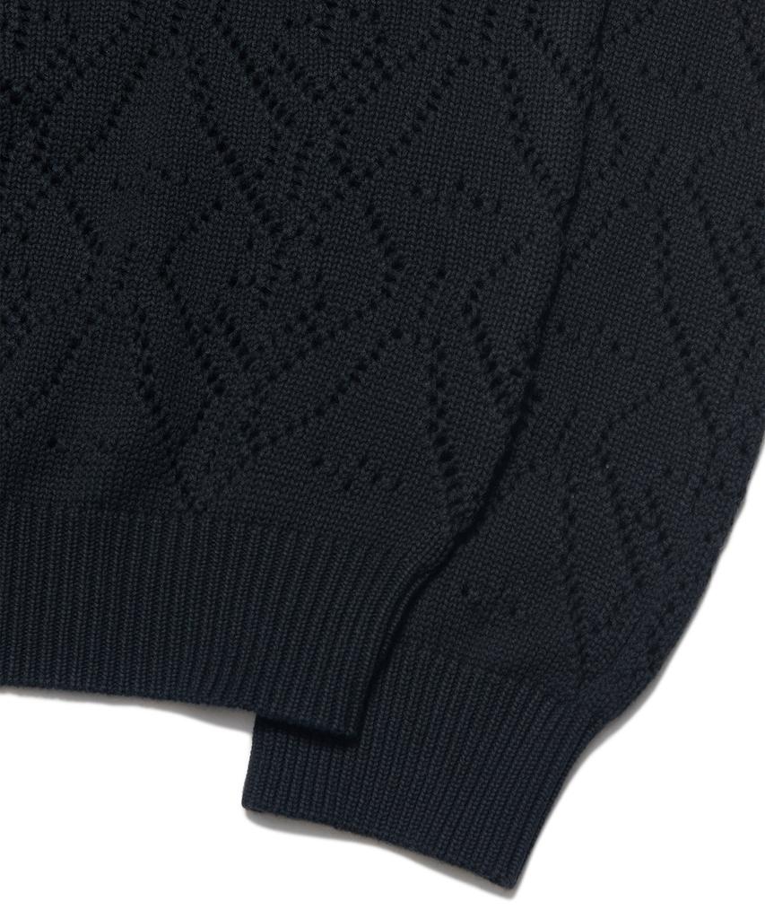 Nomanual T.B Punching Knit Cardigan - Black