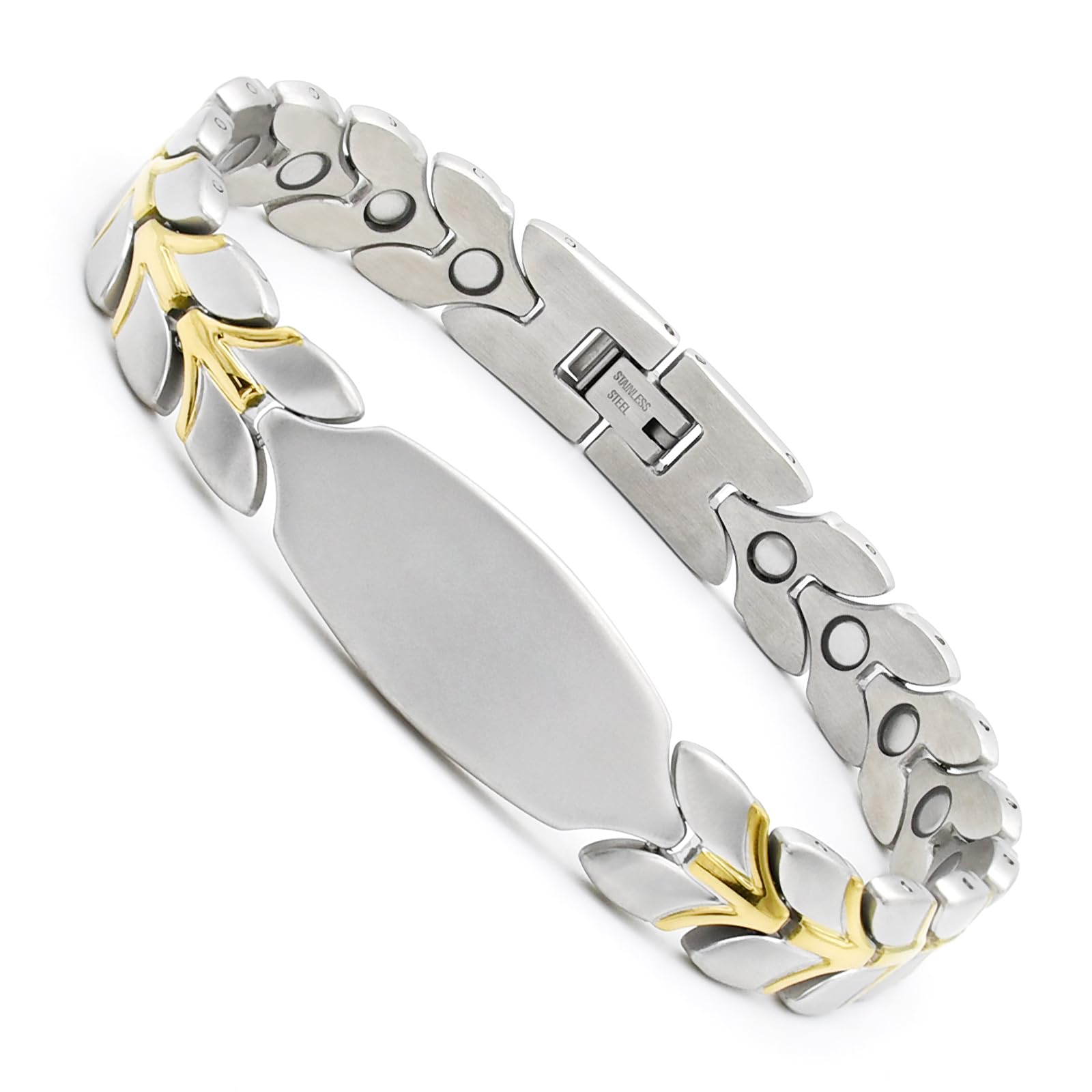 

Магнитный браслет, размер браслета регулируется, нержавеющая сталь, подарочный узор, модный популярный день, ограниченная подарочная коробка [QIAOZILI] антистатический мужской