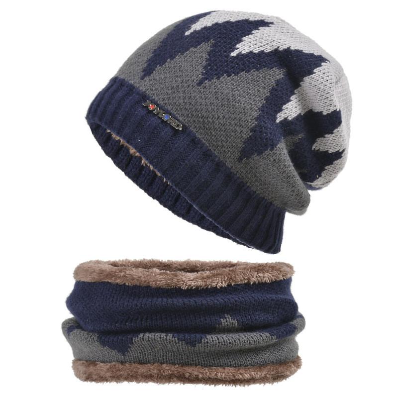 

Kids Winter Knitted Cap With Flame Design For Cycling And Outdoor Play темно-синього кольору