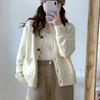 Women's Korean Style Round Neck Cardigan Sweater - New 2026 Autumn Casual Knitwear Top