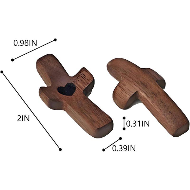 HHO-Wooden Cross Fidget Relief Relieve Anxiety Comfort For Clutching, Clinging And Praying 8PCS Cross My Heart,Encouragement Gif