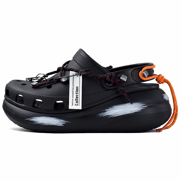 

Crocs Urban Heavy Classic Crush Banished Cool Trend Guardian Pendant Hole Shoes Unisex Black Orange Green 39-40 чёрный