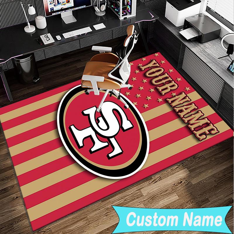 Custom Name Rug San Francisco Football Area Rug Suitable for Indoor And Outdoor,Carpets for Homes, Offices,Living Rooms,Home Decor,Christmas Gift