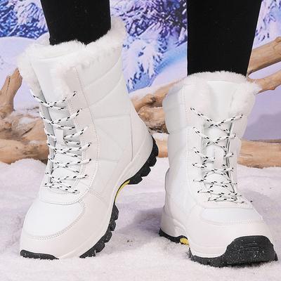 Botas de Neve Femininas Sapatos da Moda Feminina de Amarrar Sapatos Femininos Tendência 2025 Botins Quentes Tamanho Plus Botas de Mulher Inverno Botas Femininas