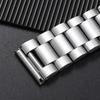 Universal Strap Stainless Steel Watch Band 18mm 20mm 22mm Folding Safety Buckle Arce End Bracelet Three Beads Belt Accessories