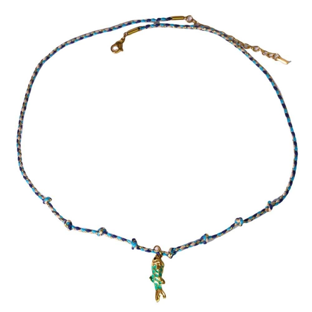 Ocean Style Plated Enamel Fish Choker Movable Brass Colorful Necklace Accessories