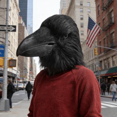Halloween Black Raven Mask Party Latex Headgear Dark Costume Prop