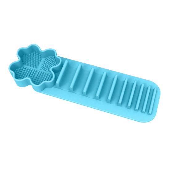 Silicone Makeup Brush Drying Rack with Suction Base Food-Grade Soft Elastic Cosmetic Brushes Drying Holder