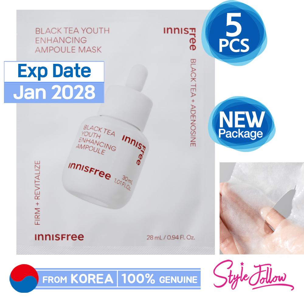 5pcs_[INNISFREE] Ампульная маска для молодости с черным чаем 28 мл 5pcs Mask