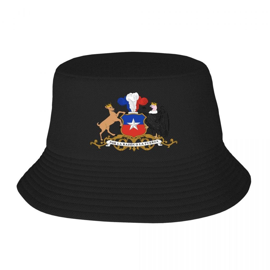 Custom Coat Of Arms Of Chile Bucket Hat Women Unisex Chilean Flag Outdoor Sun Summer Camping Fishing Cap