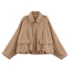 Women's Solid Color Fashionable Sleeve Long Sleeved Zipper Casual Top Jacket Jacket
