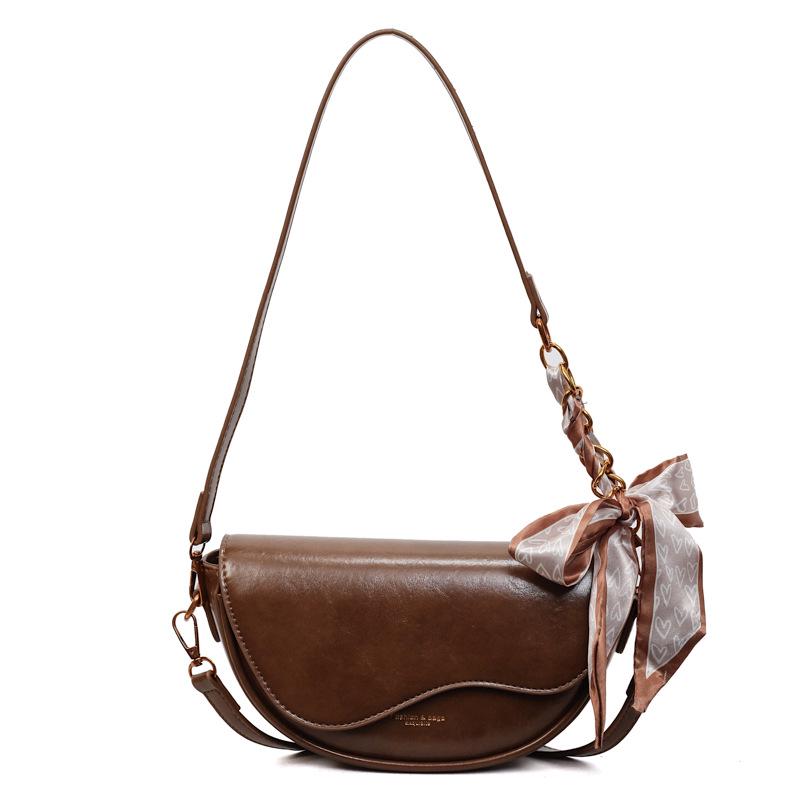 

Niche Retro Saddle Bag for Women - Autumn Winter 2025 Trendy Crossbody with Chain Strap
