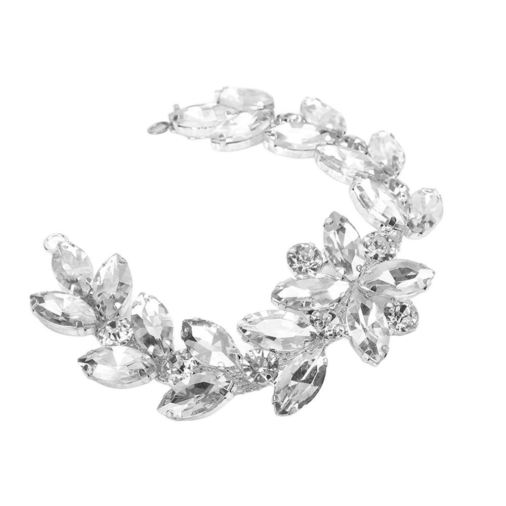 1pcs Glass DIY Craft Chains White Flower shape Trendy Rhinestone Chain For Women